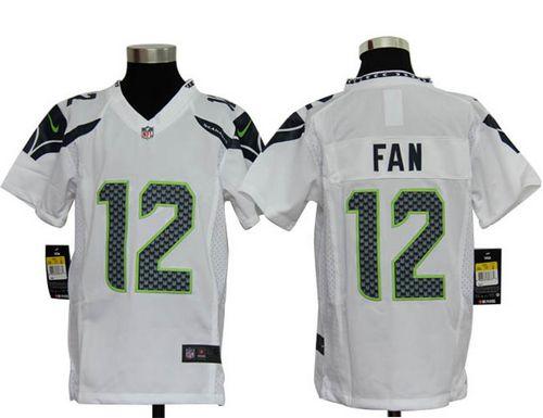 Nike Seahawks #12 Fan White Youth Stitched NFL Elite Jersey