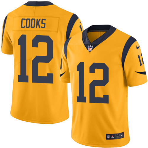 Nike Rams #12 Brandin Cooks Gold Youth Stitched NFL Limited Rush Jersey - Click Image to Close