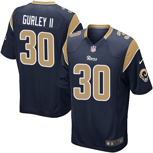 Nike Rams #30 Todd Gurley II Navy Blue Team Color Youth Stitched NFL Elite Jersey - Click Image to Close