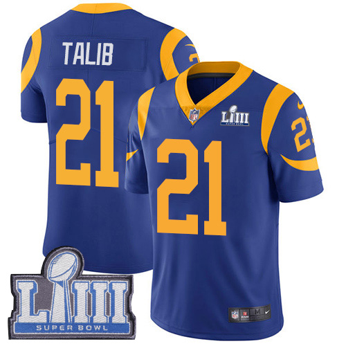 Nike Rams #21 Aqib Talib Royal Blue Alternate Super Bowl LIII Bound Youth Stitched NFL Vapor Untouchable Limited Jersey - Click Image to Close