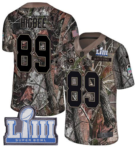 Nike Rams #89 Tyler Higbee Camo Super Bowl LIII Bound Youth Stitched NFL Limited Rush Realtree Jersey - Click Image to Close