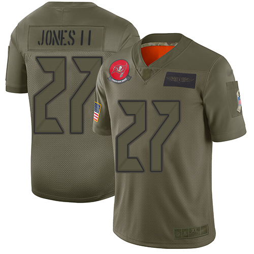 Buccaneers #27 Ronald Jones II Camo Youth Stitched Football Limited 2019 Salute to Service Jersey - Click Image to Close