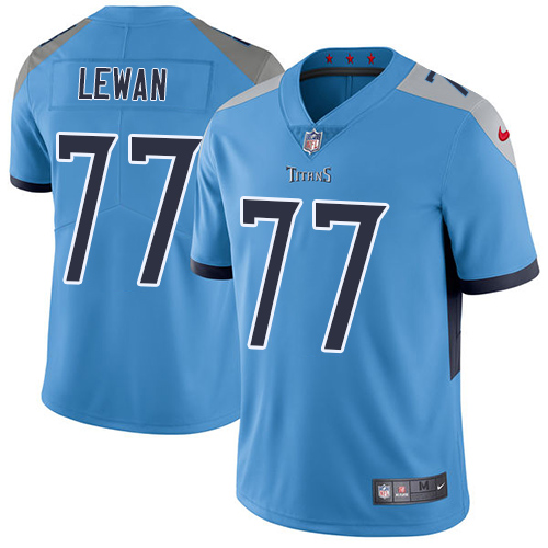 Nike Titans #77 Taylor Lewan Light Blue Alternate Youth Stitched NFL Vapor Untouchable Limited Jersey - Click Image to Close