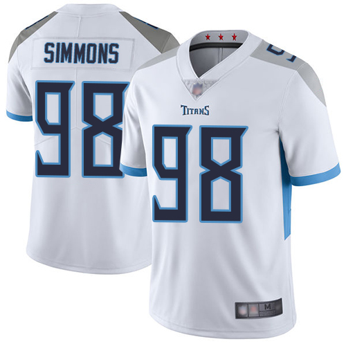 Titans #98 Jeffery Simmons White Youth Stitched Football Vapor Untouchable Limited Jersey - Click Image to Close