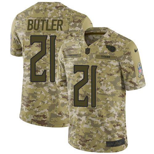 Nike Titans #21 Malcolm Butler Camo Youth Stitched NFL Limited 2018 Salute to Service Jersey