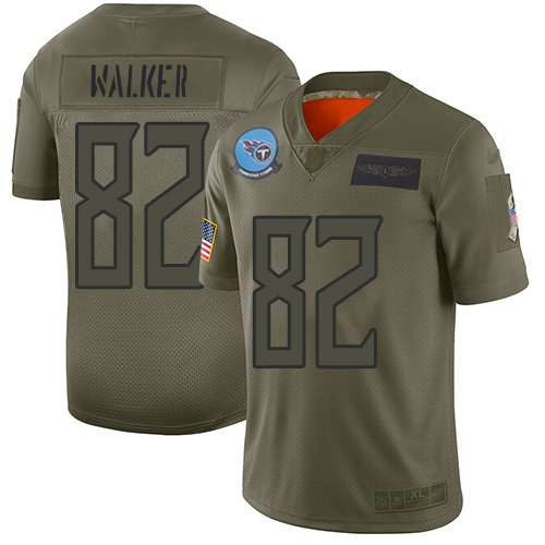 Titans #82 Delanie Walker Camo Youth Stitched Football Limited 2019 Salute to Service Jersey - Click Image to Close