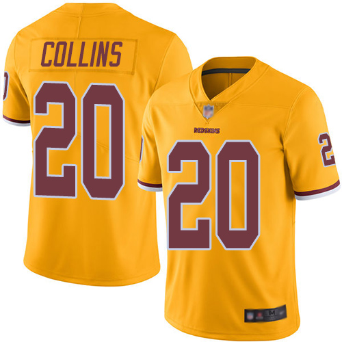 Redskins #20 Landon Collins Gold Youth Stitched Football Limited Rush Jersey - Click Image to Close