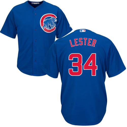 Cubs #34 Jon Lester Blue Alternate Stitched Youth MLB Jersey - Click Image to Close