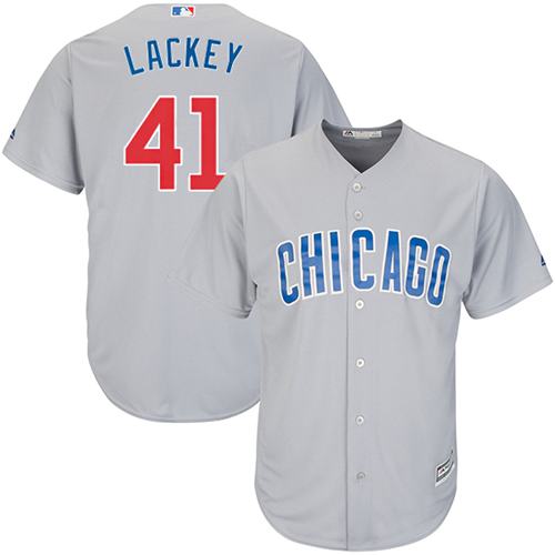 Cubs #41 John Lackey Grey Road Stitched Youth MLB Jersey - Click Image to Close