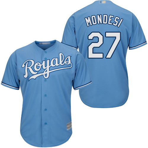 Royals #27 Raul Mondesi Light Blue Cool Base Stitched Youth Baseball Jersey - Click Image to Close