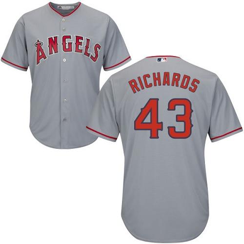 Angels #43 Garrett Richards Grey Cool Base Stitched Youth MLB Jersey - Click Image to Close