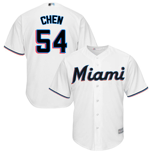 Marlins #54 Wei-Yin Chen White Cool Base Stitched Youth MLB Jersey - Click Image to Close