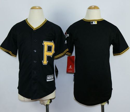 Pirates Blank Black Cool Base Stitched Youth MLB Jersey