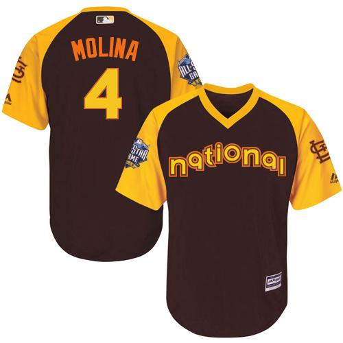 Cardinals #4 Yadier Molina Brown 2016 All-Star National League Stitched Youth MLB Jersey - Click Image to Close