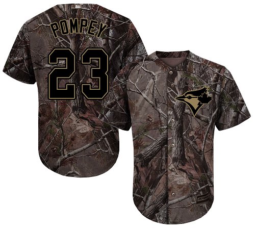 Blue Jays #23 Dalton Pompey Camo Realtree Collection Cool Base Stitched Youth MLB Jersey - Click Image to Close