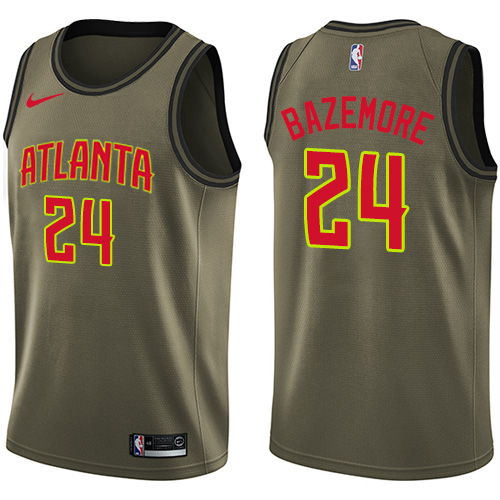 Nike Hawks #24 Kent Bazemore Green Salute to Service Youth NBA Swingman Jersey - Click Image to Close