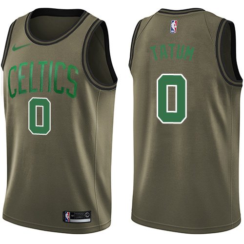 Nike Celtics #0 Jayson Tatum Green Salute to Service Youth NBA Swingman Jersey - Click Image to Close