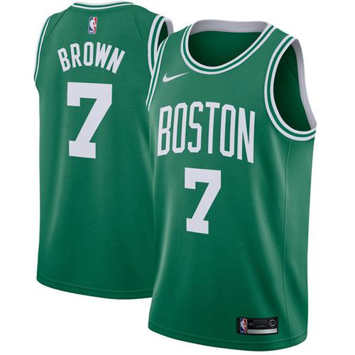 Nike Celtics #7 Jaylen Brown Green Youth NBA Swingman Icon Edition Jersey - Click Image to Close