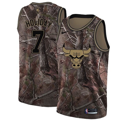 Nike Bulls #7 Justin Holiday Camo Youth NBA Swingman Realtree Collection Jersey