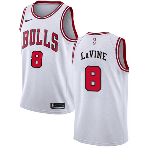 Nike Bulls #8 Zach LaVine White Youth NBA Swingman Association Edition Jersey