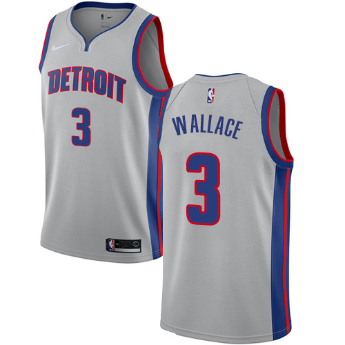 Nike Pistons #3 Ben Wallace Silver Youth NBA Swingman Statement Edition Jersey