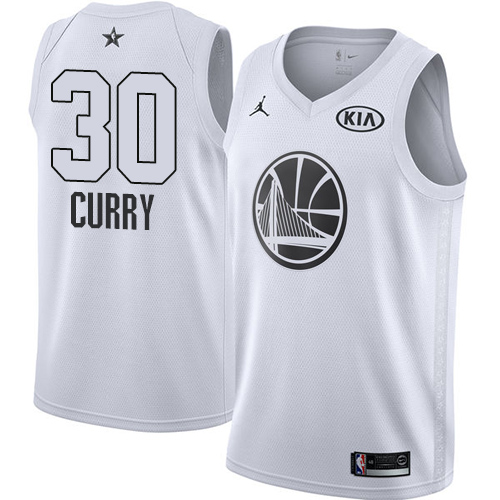 Nike Warriors #30 Stephen Curry White Youth NBA Jordan Swingman 2018 All-Star Game Jersey - Click Image to Close