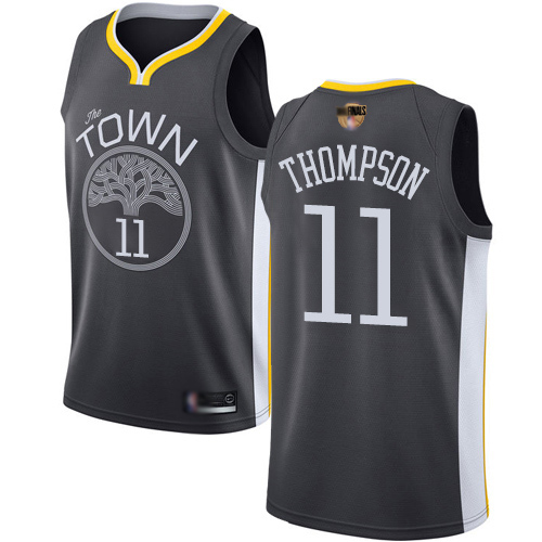 Warriors #11 Klay Thompson Black 2019 Finals Bound Youth Basketball Swingman Statement Edition Jersey - Click Image to Close