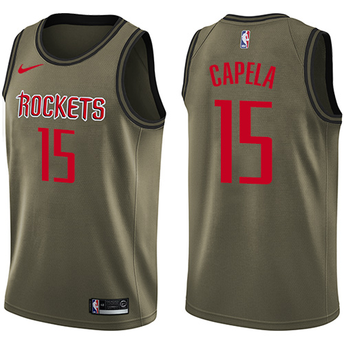 Nike Rockets #15 Clint Capela Green Salute to Service Youth NBA Swingman Jersey