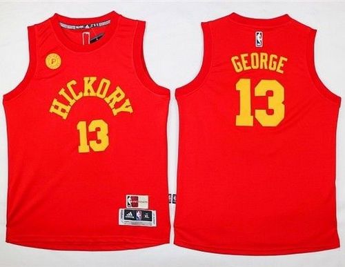 Pacers #13 Paul George Red Hardwood Classics Performance Youth Stitched NBA Jersey - Click Image to Close