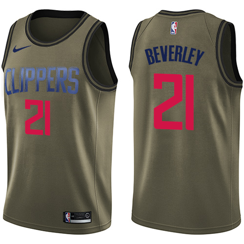 Nike Clippers #21 Patrick Beverley Green Salute to Service Youth NBA Swingman Jersey