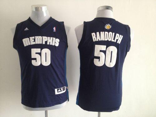 Grizzlies #50 Zach Randolph Dark Blue Stitched Youth NBA Jersey - Click Image to Close