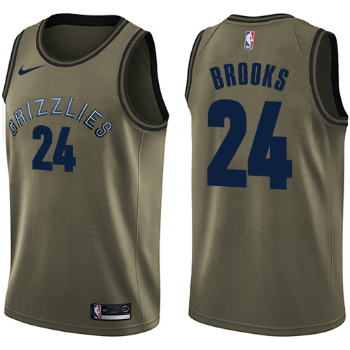 Nike Grizzlies #24 Dillon Brooks Green Salute to Service Youth NBA Swingman Jersey - Click Image to Close