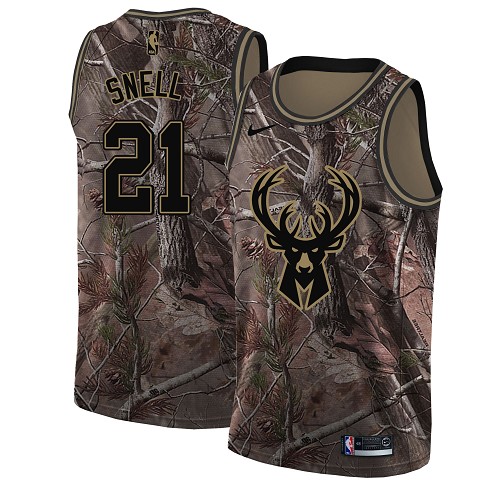 Nike Bucks #21 Tony Snell Camo Youth NBA Swingman Realtree Collection Jersey