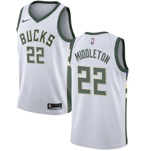 Nike Bucks #22 Khris Middleton White Youth NBA Swingman Association Edition Jersey