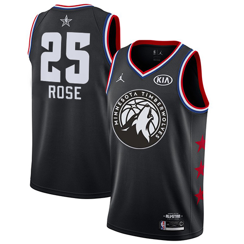 Nike Timberwolves #25 Derrick Rose Black Youth NBA Jordan Swingman 2019 All-Star Game Jersey