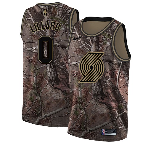 Nike Blazers #0 Damian Lillard Camo Youth NBA Swingman Realtree Collection Jersey