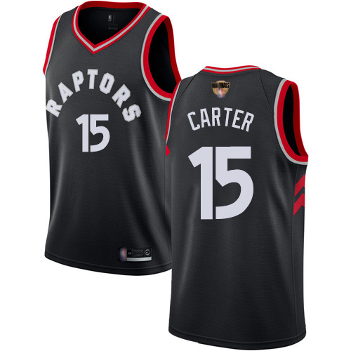 Raptors #15 Vince Carter Black 2019 Finals Bound Youth Basketball Swingman Statement Edition Jersey - Click Image to Close