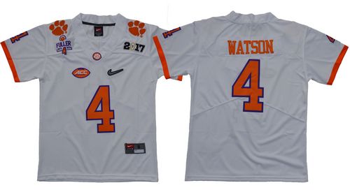 Tigers #4 Deshaun Watson White Diamond Quest Limited Stitched Youth NCAA Jersey