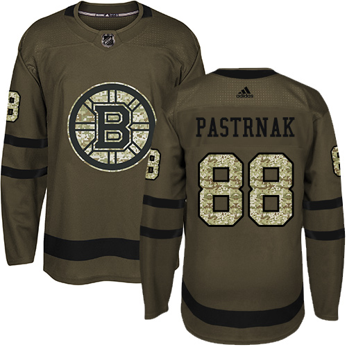 Adidas Bruins #88 David Pastrnak Green Salute to Service Youth Stitched NHL Jersey