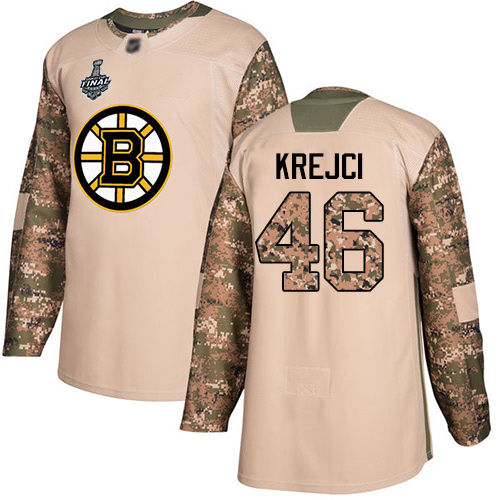 Bruins #46 David Krejci Camo Authentic 2017 Veterans Day Stanley Cup Final Bound Youth Stitched Hockey Jersey - Click Image to Close