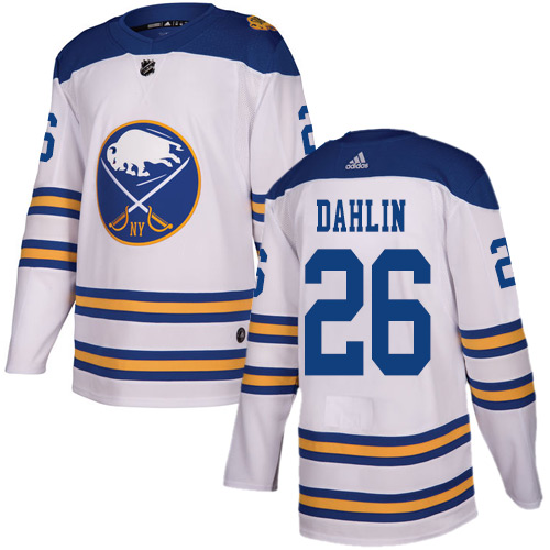 Adidas Sabres #26 Rasmus Dahlin White Authentic 2018 Winter Classic Youth Stitched NHL Jersey - Click Image to Close