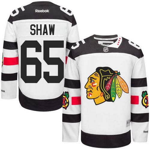 Blackhawks #65 Andrew Shaw White 2016 Stadium Series Stitched Youth NHL Jersey - Click Image to Close