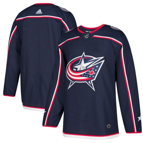 Adidas Blue Jackets Blank Navy Blue Home Authentic Stitched Youth NHL Jersey - Click Image to Close