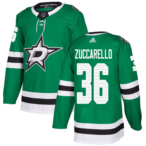 Stars #36 Mats Zuccarello Green Home Authentic Youth Stitched Hockey Jersey - Click Image to Close