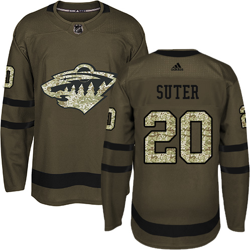 Adidas Wild #20 Ryan Suter Green Salute to Service Stitched Youth NHL Jersey - Click Image to Close