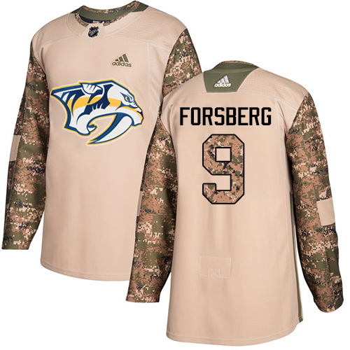 Adidas Predators #9 Filip Forsberg Camo Authentic 2017 Veterans Day Stitched Youth NHL Jersey - Click Image to Close