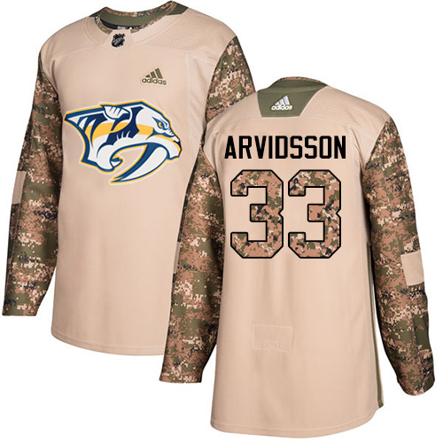 Adidas Predators #33 Viktor Arvidsson Camo Authentic 2017 Veterans Day Stitched Youth NHL Jersey - Click Image to Close