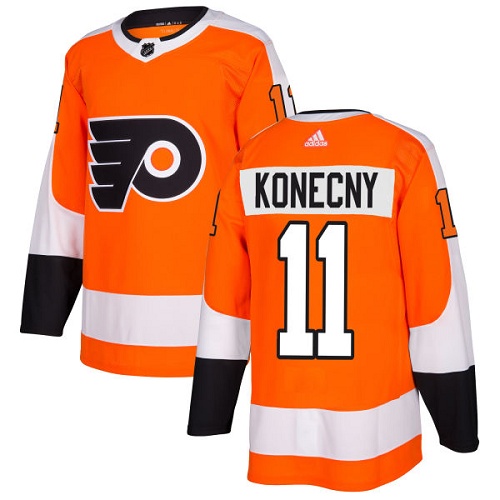 Adidas Flyers #11 Travis Konecny Orange Home Authentic Stitched Youth NHL Jersey