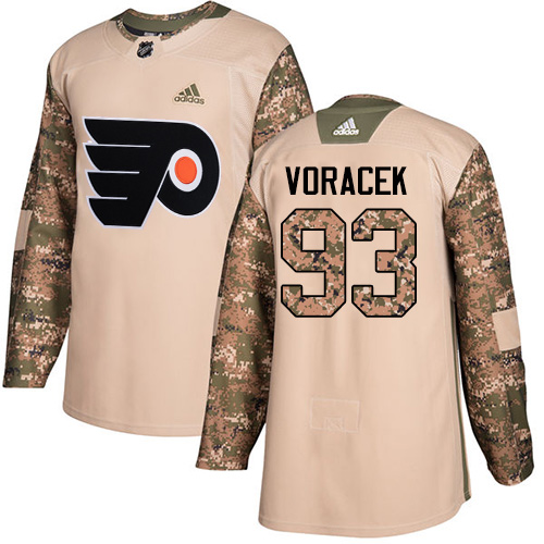 Adidas Flyers #93 Jakub Voracek Camo Authentic 2017 Veterans Day Stitched Youth NHL Jersey