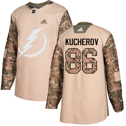 Adidas Lightning #86 Nikita Kucherov Camo Authentic 2017 Veterans Day Stitched Youth NHL Jersey - Click Image to Close